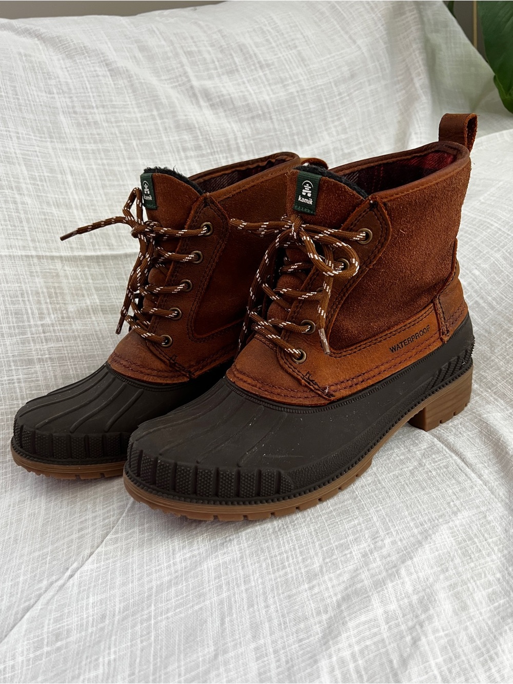Kamik Brown Waterproof Lace-Up Winter Boots